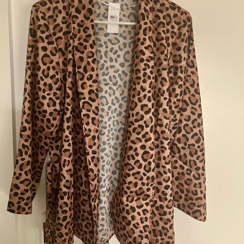 Ann Taylor Leopard Print Kimono Blazer NWT